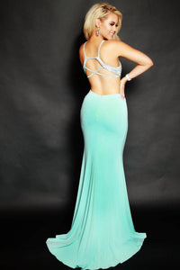 2Cute - Halter Prom Dress - blue - clothing - dresses