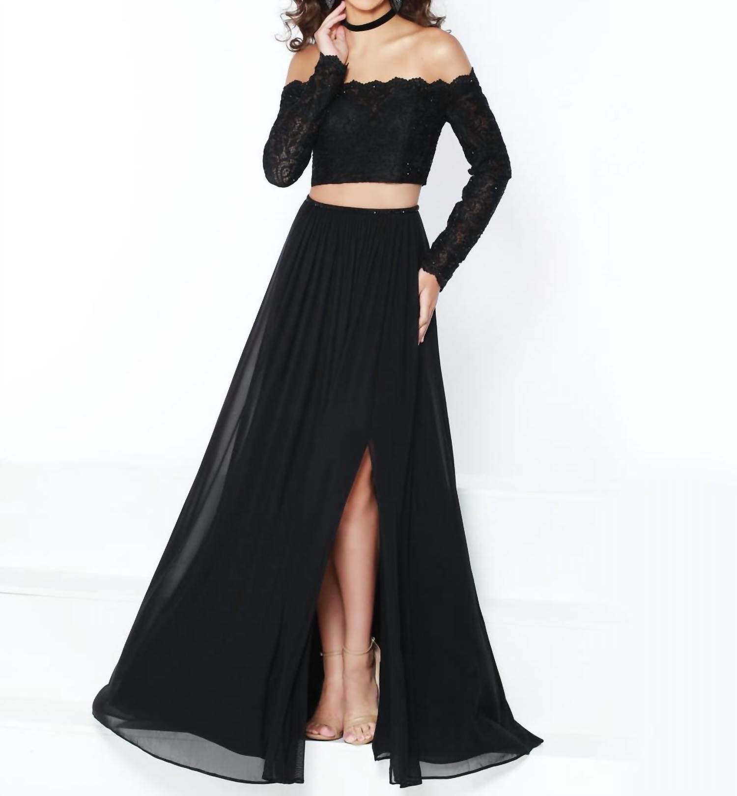 2Cute - Longsleeve Prom Dress - black - clothing - dresses
