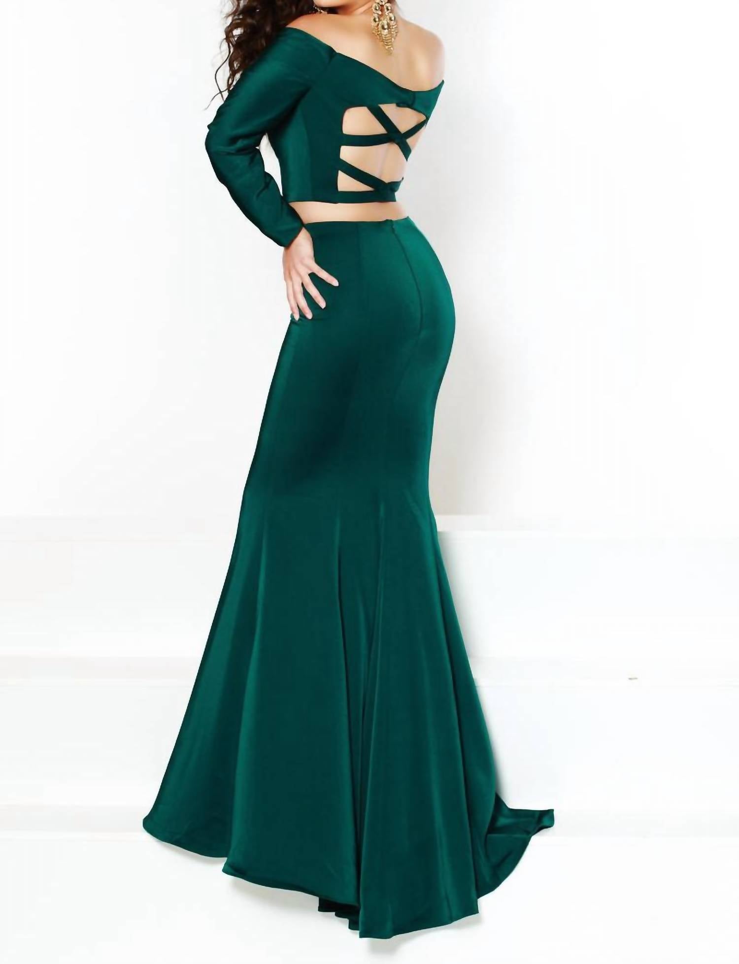 2Cute - Off The Shoulder Prom Dress - clothing - dresses - green
