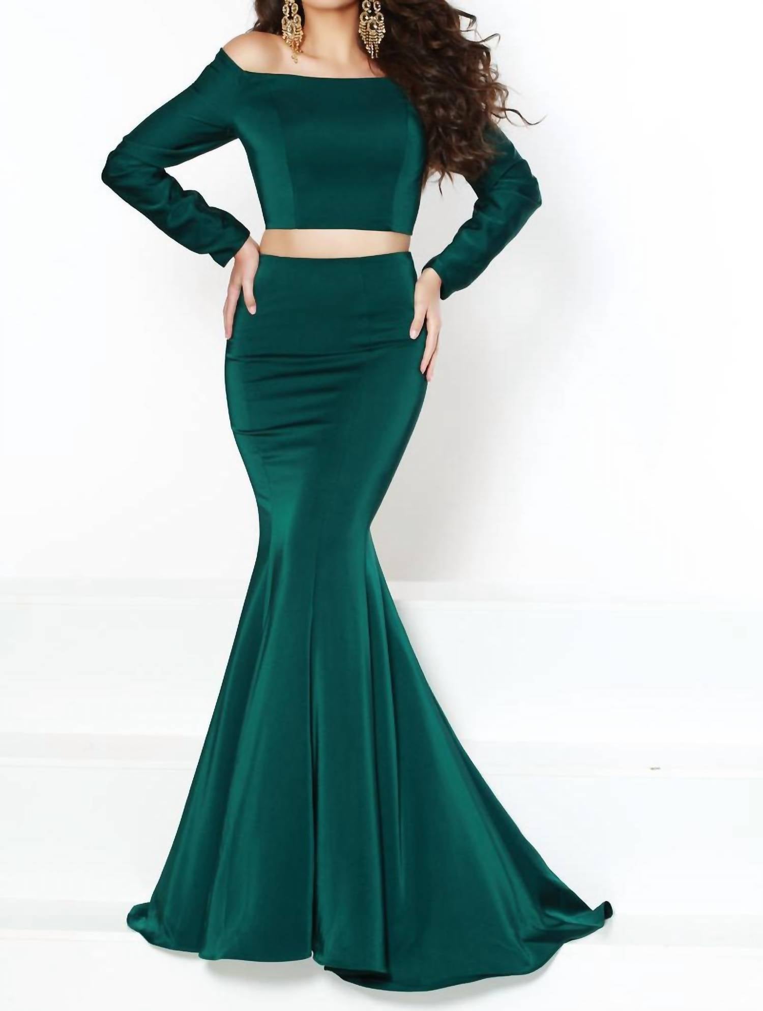 2Cute - Off The Shoulder Prom Dress - clothing - dresses - green