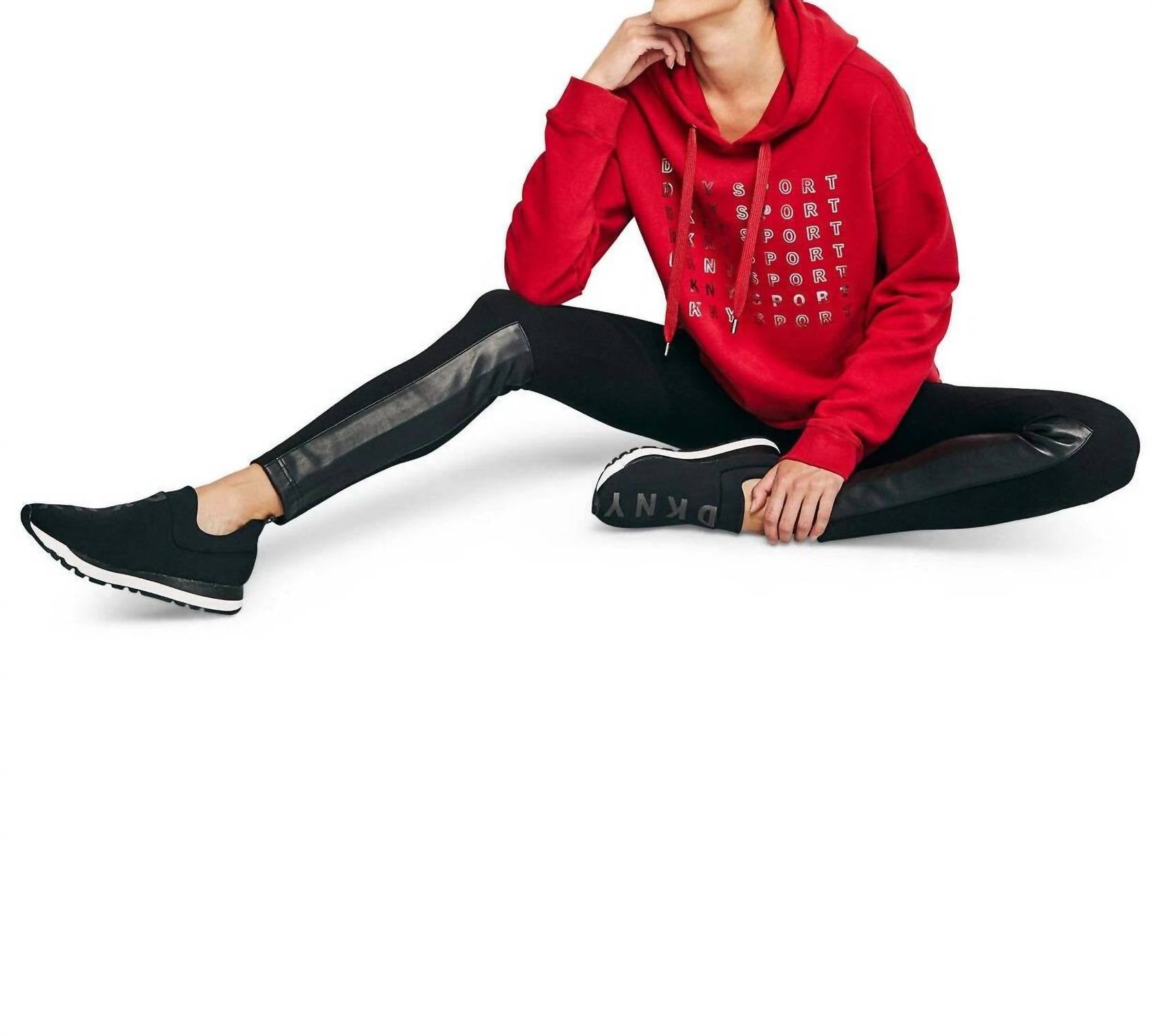 Dkny - Activewear Metallic logo Cropped Hoodie