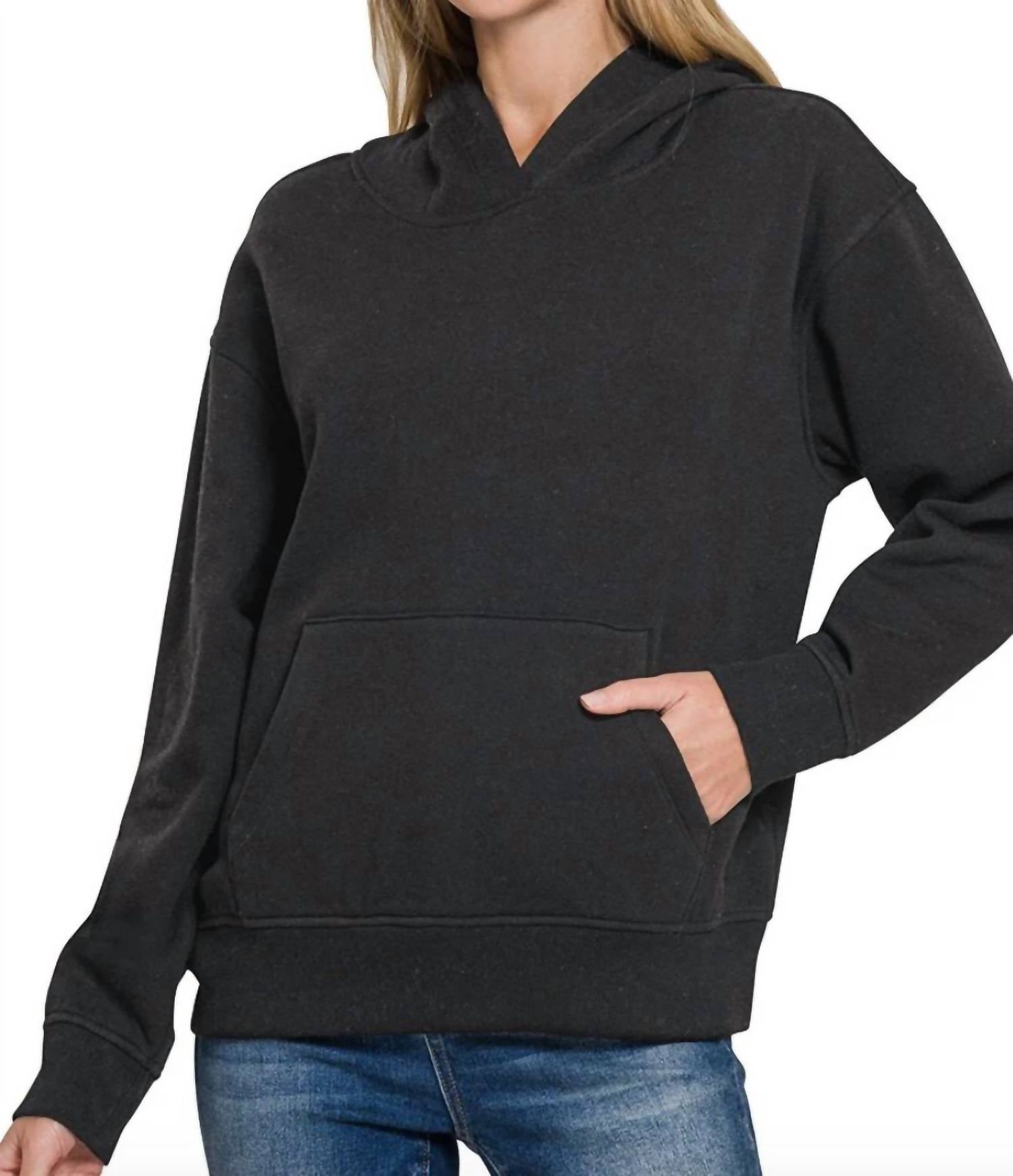 Zenana - Cozy Fleece Hooded Sweatshirt