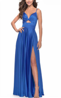 La Femme - Satin A-Line Dress
