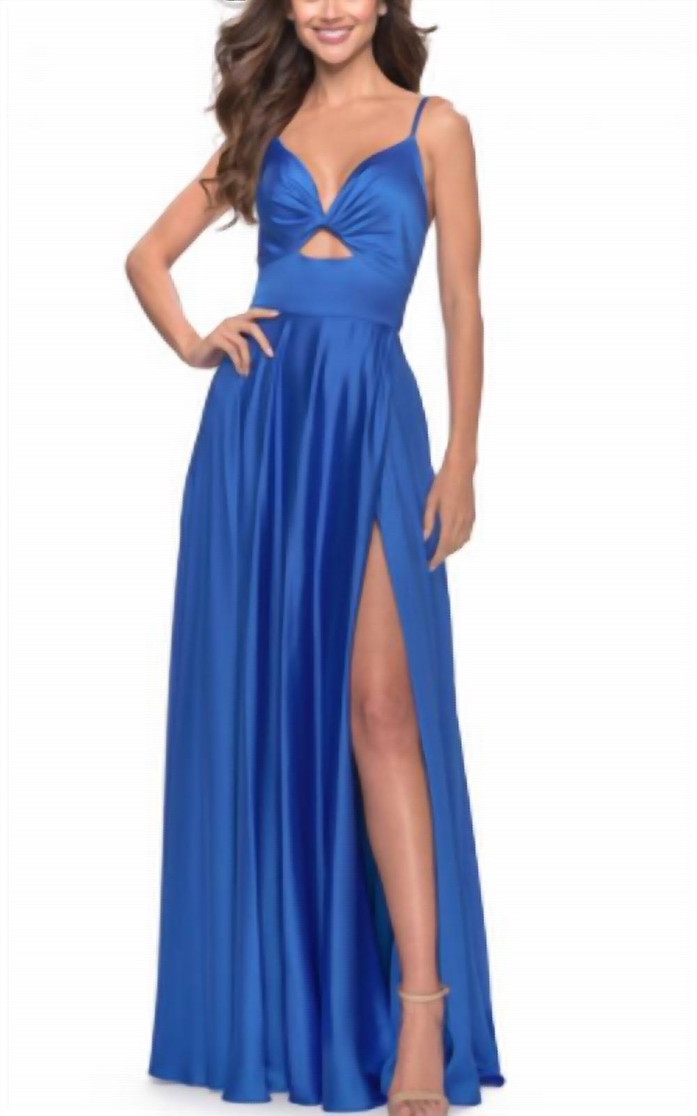 La Femme - Satin A-Line Dress