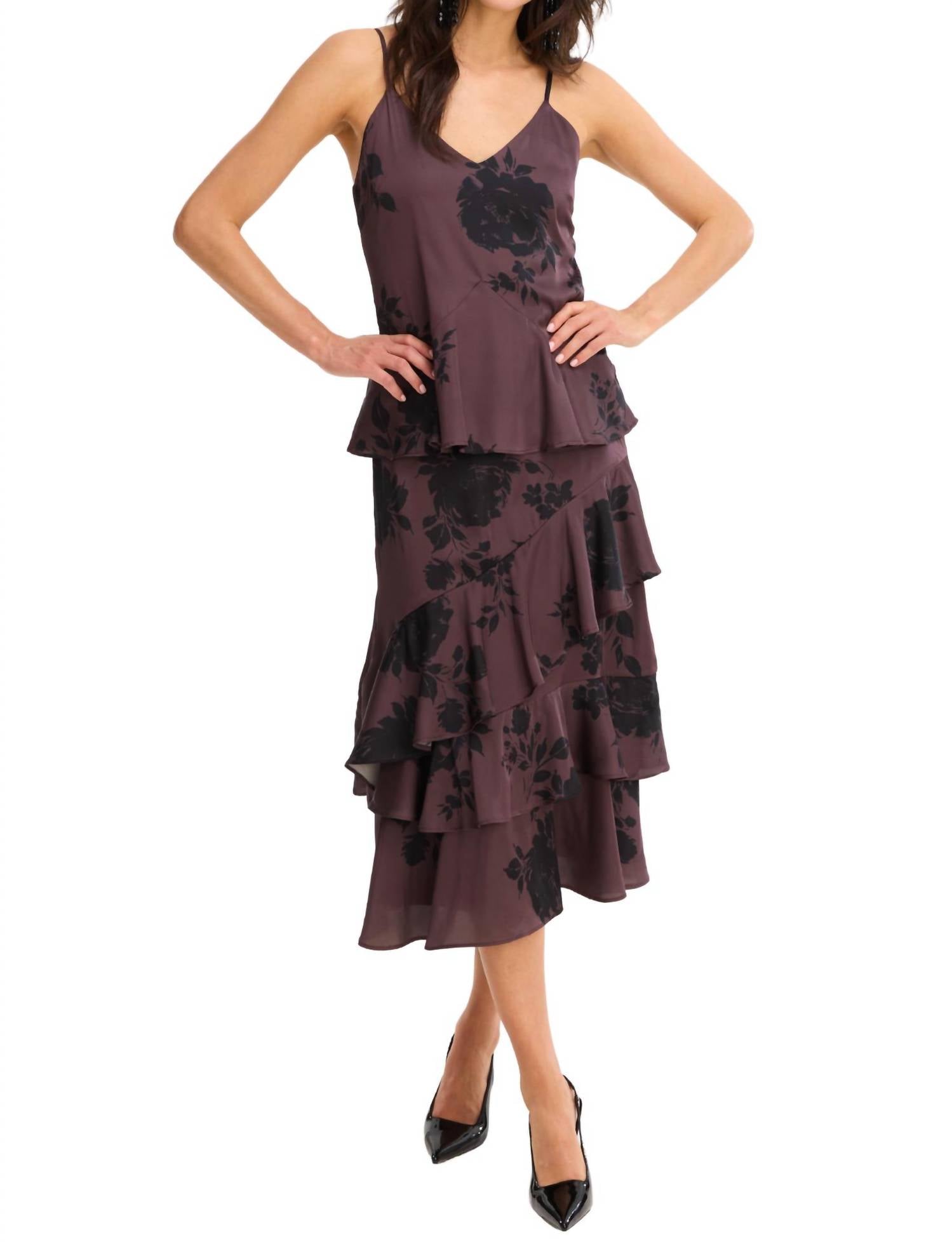 ALLISON NEW YORK Leilani Tank Top in brown floral - women's tank top - view 4
