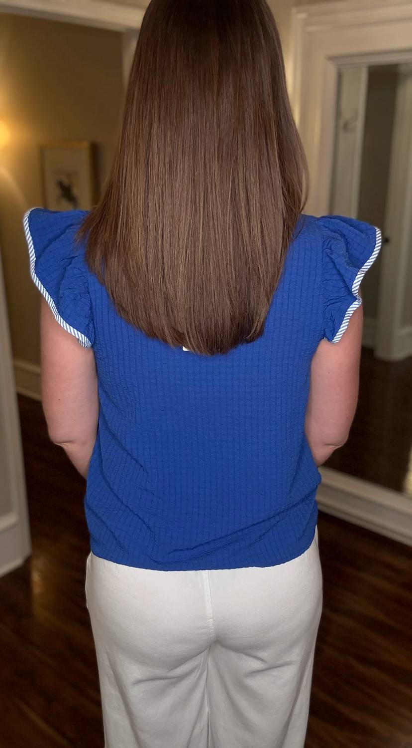Mary Square - Lydia Ruffled Shoulder Top