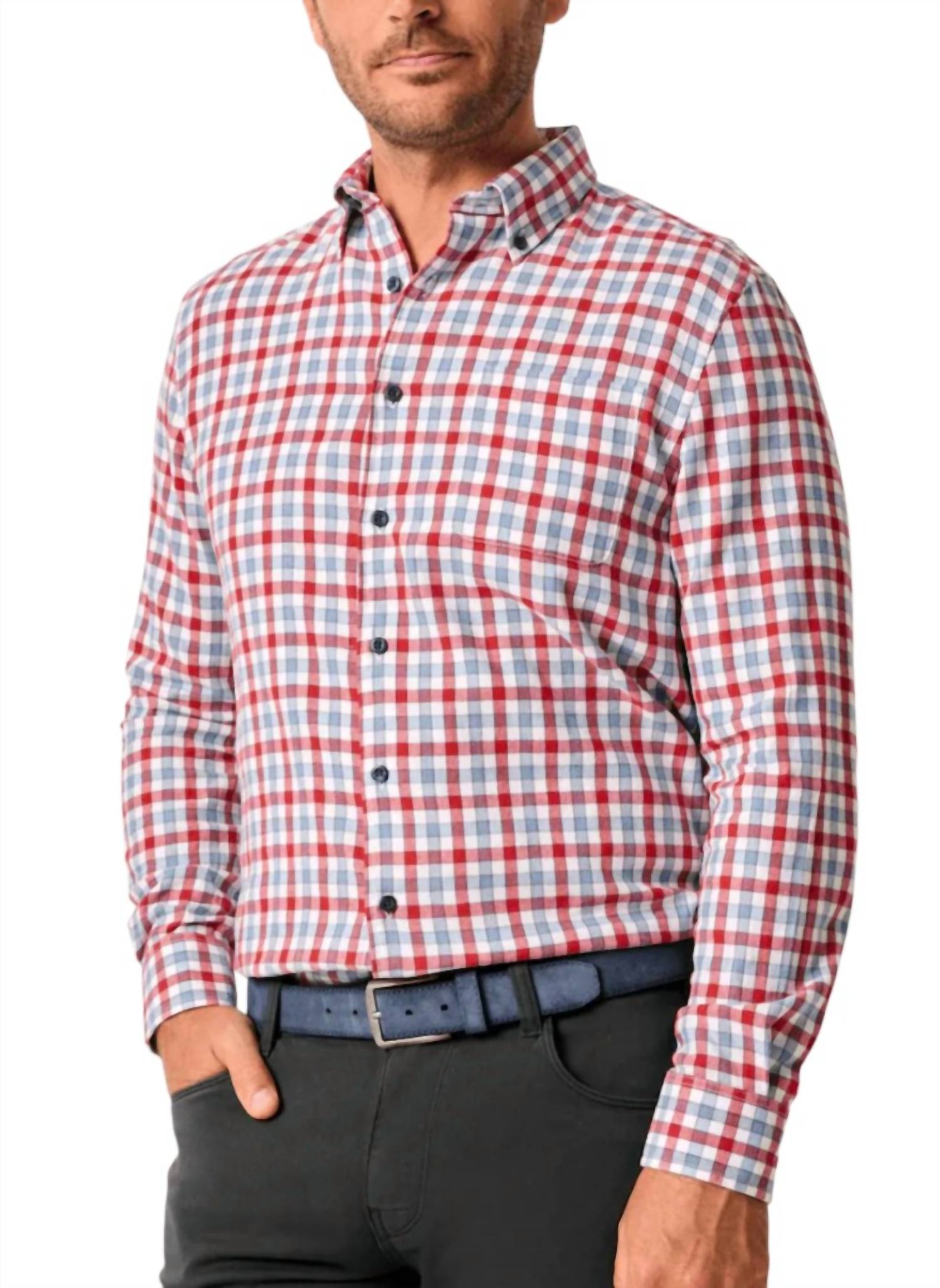 Johnnie-O - Tucked Cotton Blend Button Up Shirt