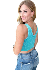 Zenana - Vneck Reversible Ribbed Bralette