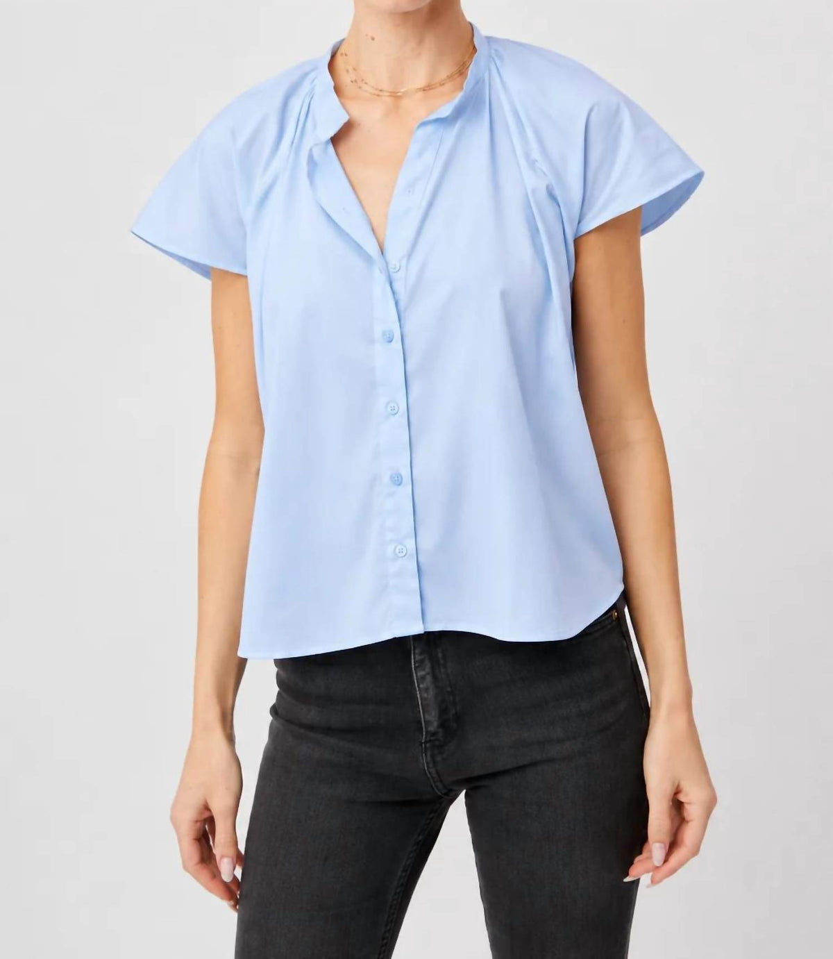 The Shirt - Flutter Shoulder Shirt