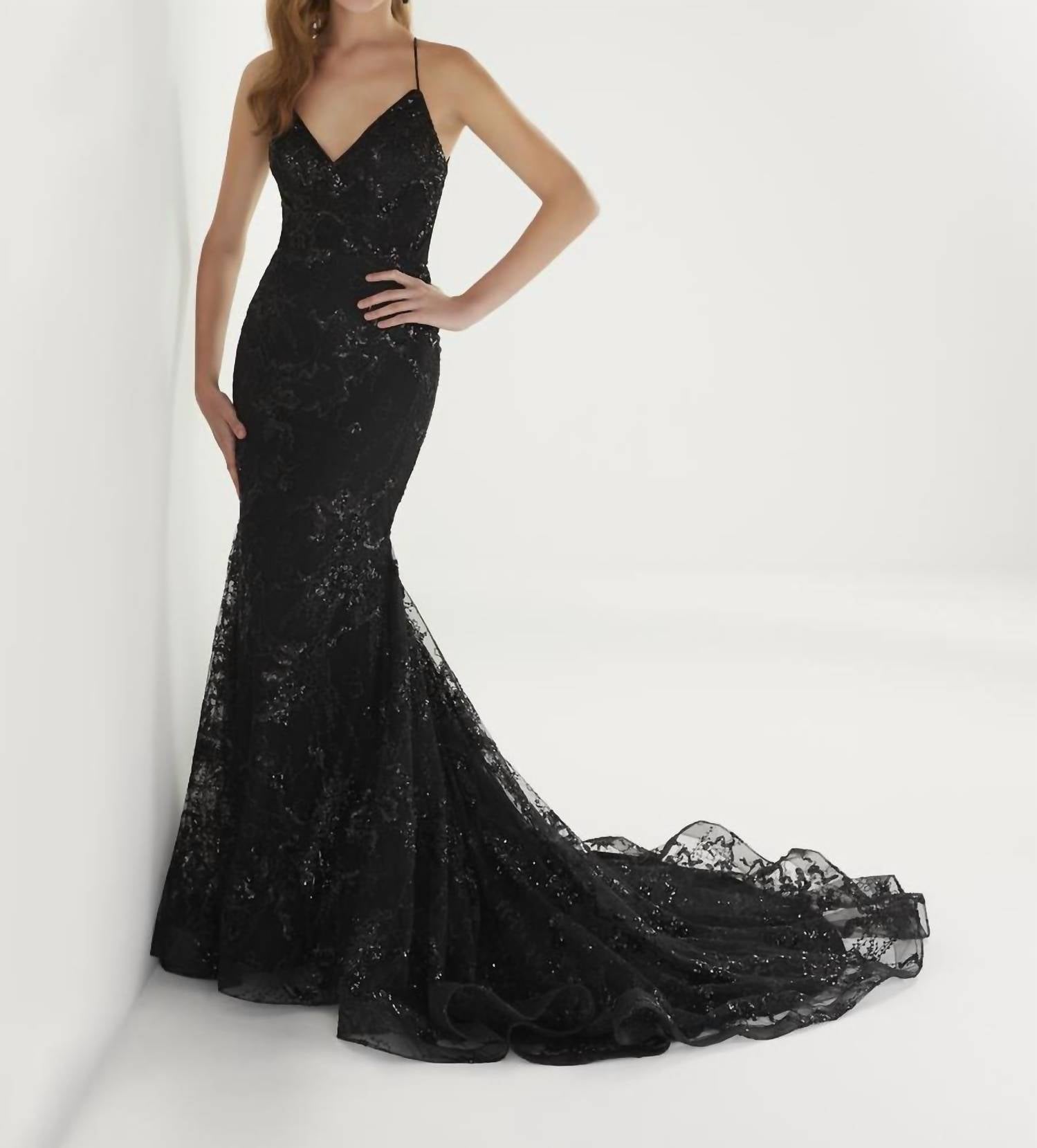 Tiffany Exclusives - Women's Spaghetti Straps With V Neckline Dress