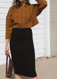 Bb Dakota - Crop Cable Knit Sweater