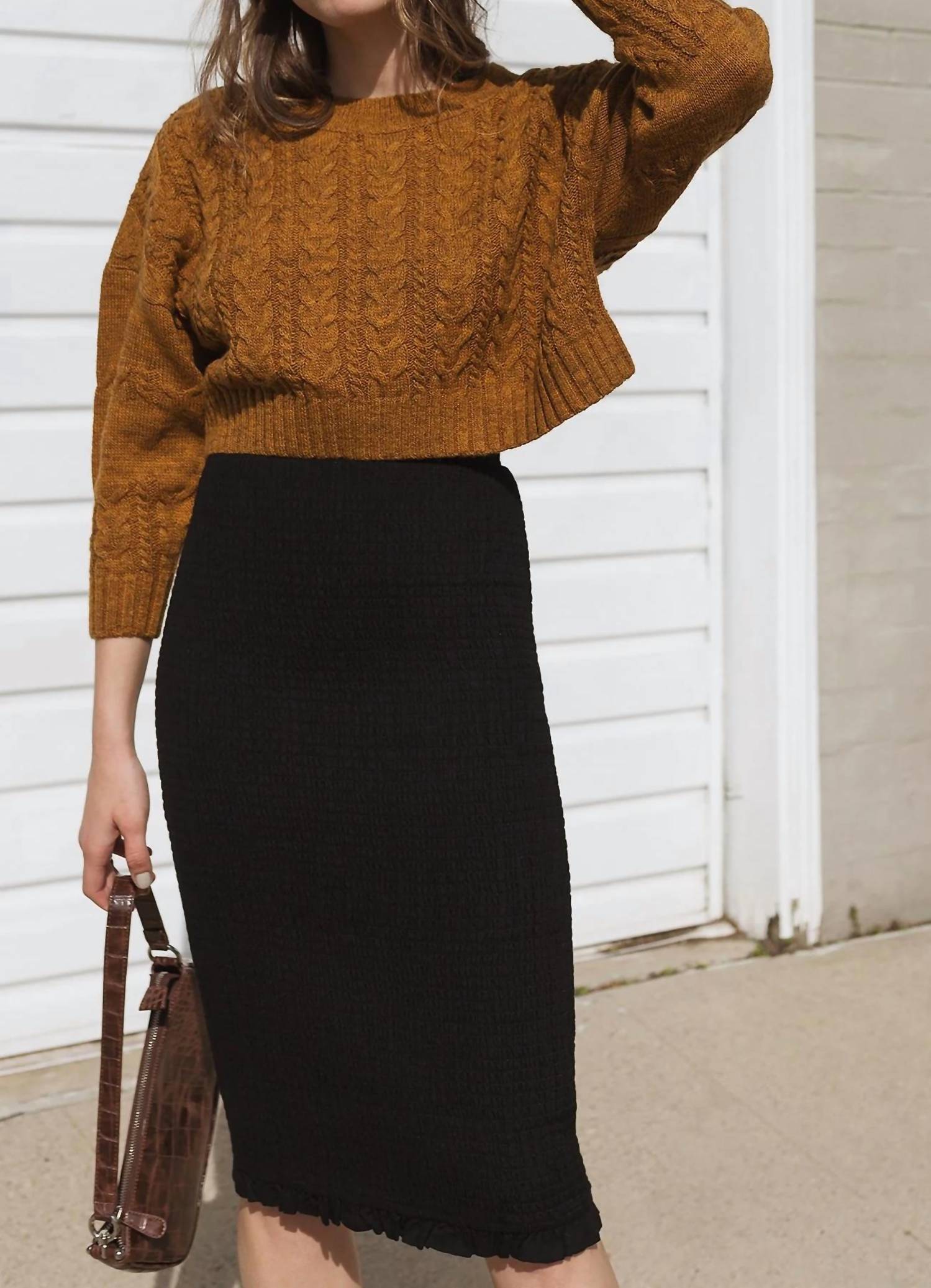 Bb Dakota - Crop Cable Knit Sweater