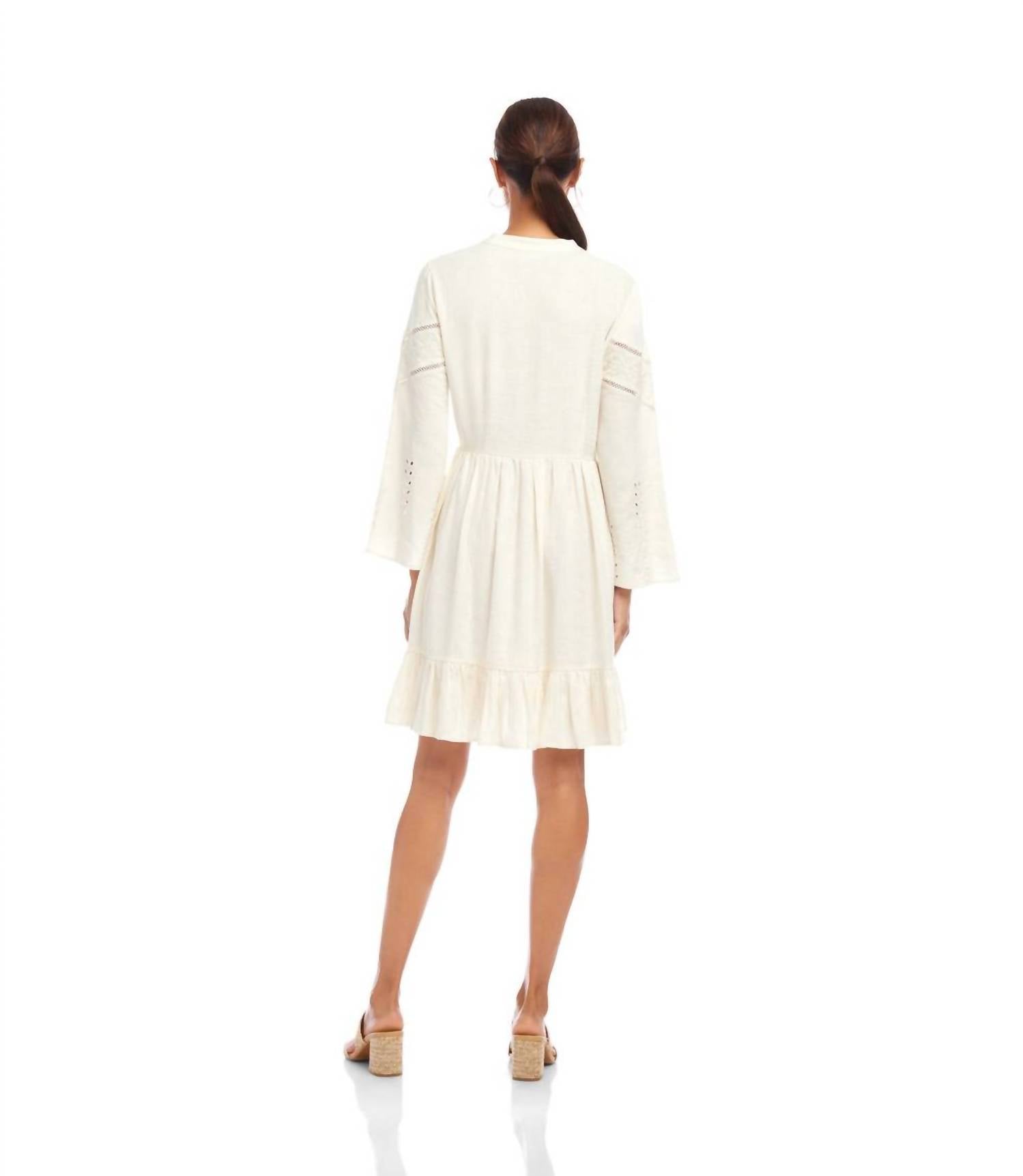 Karen Kane - Flare Sleeve Embroidered Tiered Dress