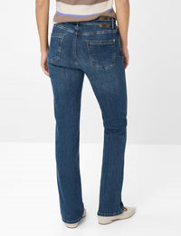 Brax Mary Five Pocket Bootcut Jean in used stone blue - women's jeans - detail view