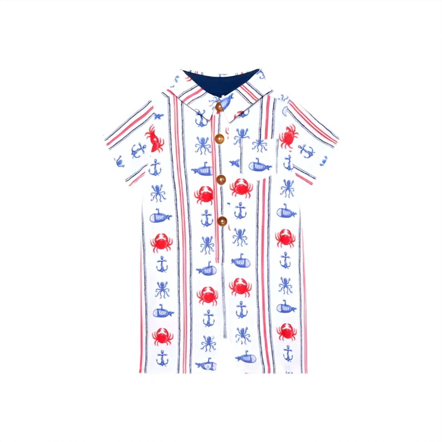 Posh Peanut - Kids Connor Collared Henley Shortall