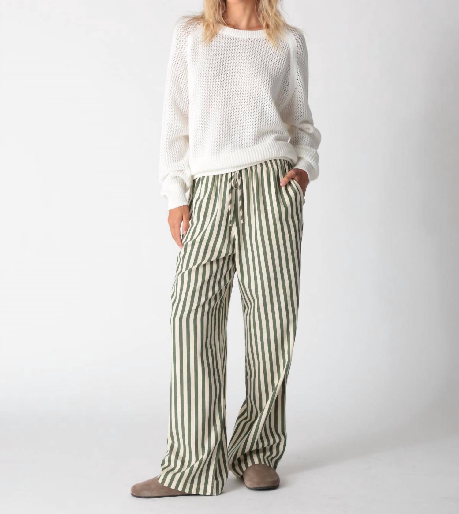 Electric & Rose Pisces Wide Leg Pant in moss - women's pants