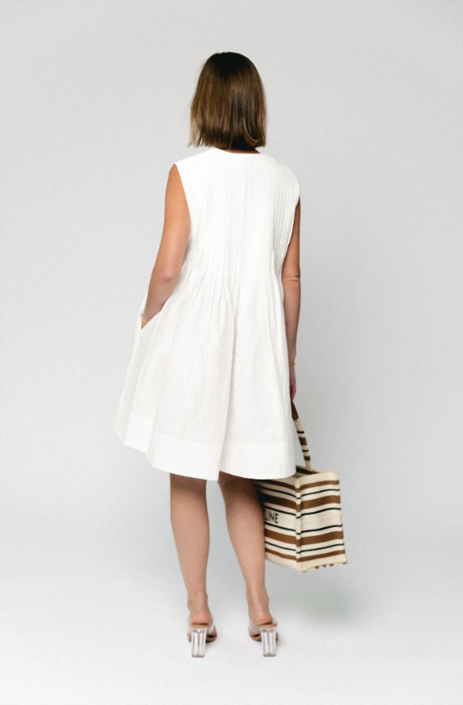 Suncoo - Conely Pleated Sleeveless Mini Dress