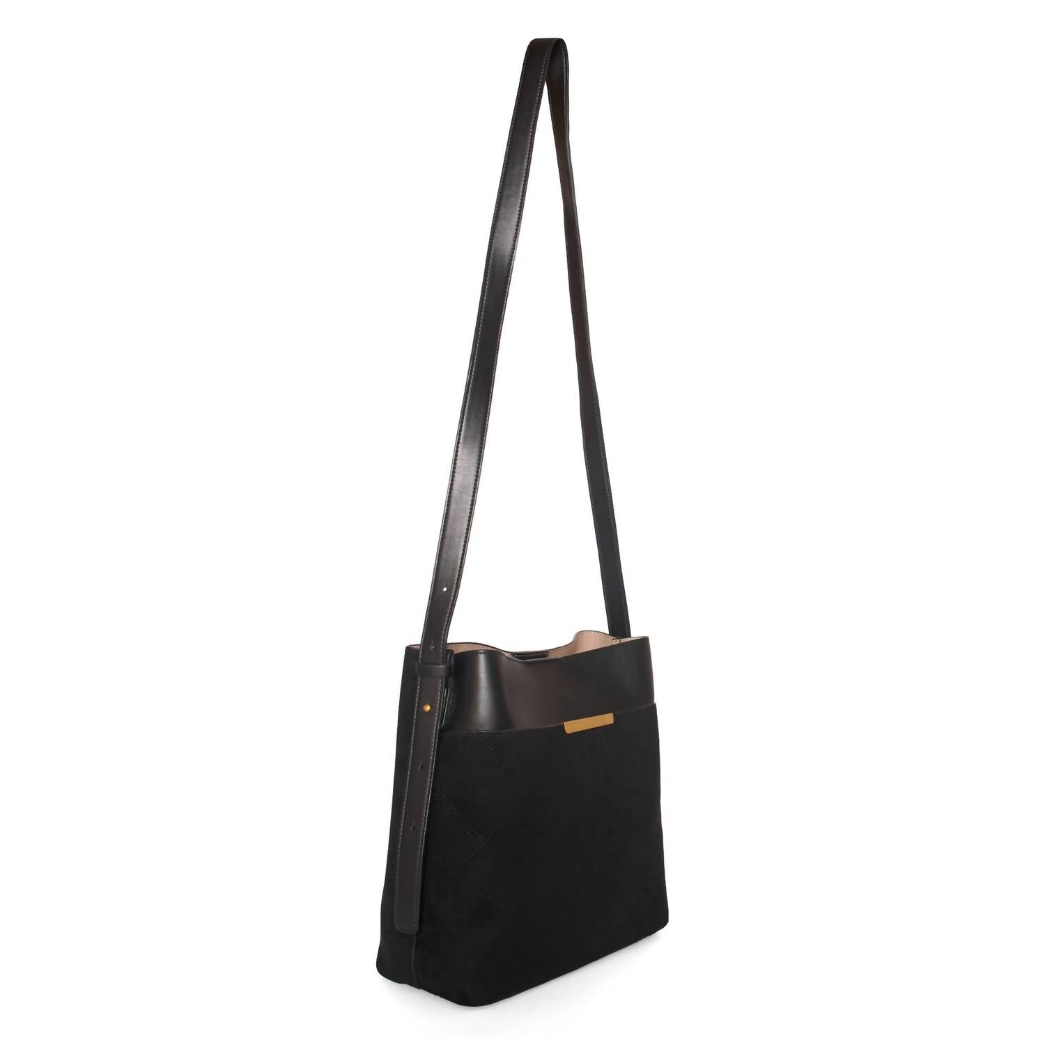 Like Dreams - Women's Midnight Quilted Suede Mini Tote Bag