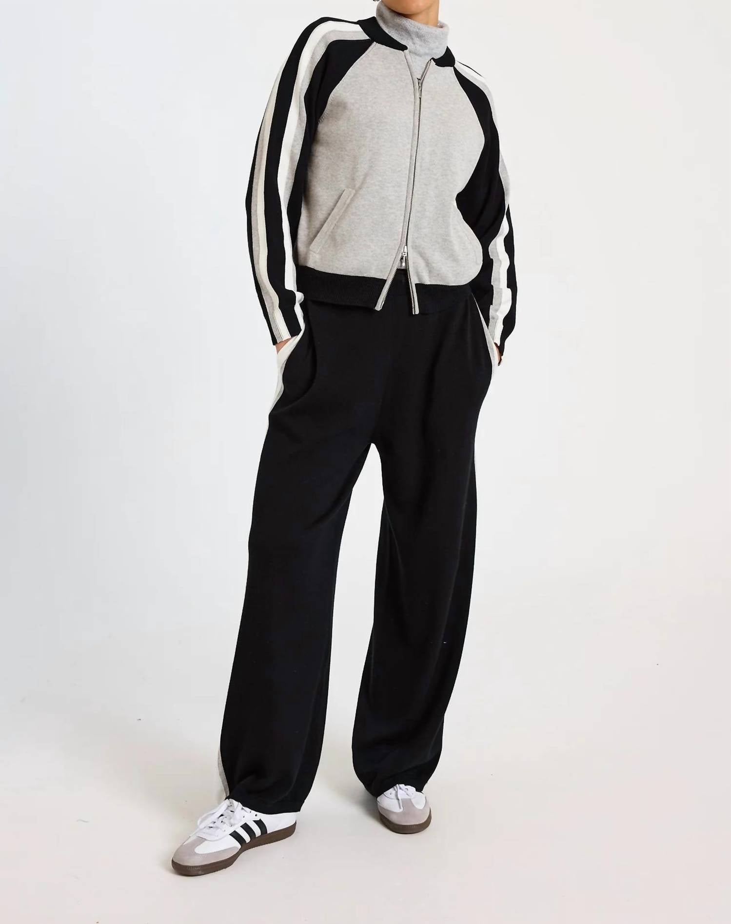 Brodie Cashmere - Valerie Stripe Bomber Jacket