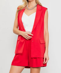 Skies Are Blue - Sleeveless Tailored Blazer