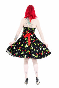 Hearts & Roses - Cherry Blossom Halter Swing Dress