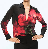 Alice + Olivia - BRADY SLIM SILK BLOUSE
