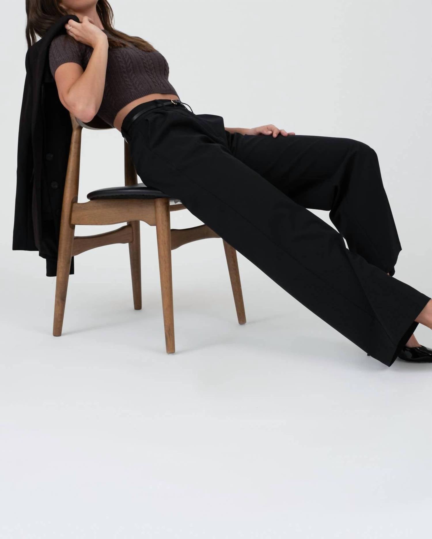 The Workshop Studio - HIGH WAIST PLEATED WIDE LEG DRESS PANTS