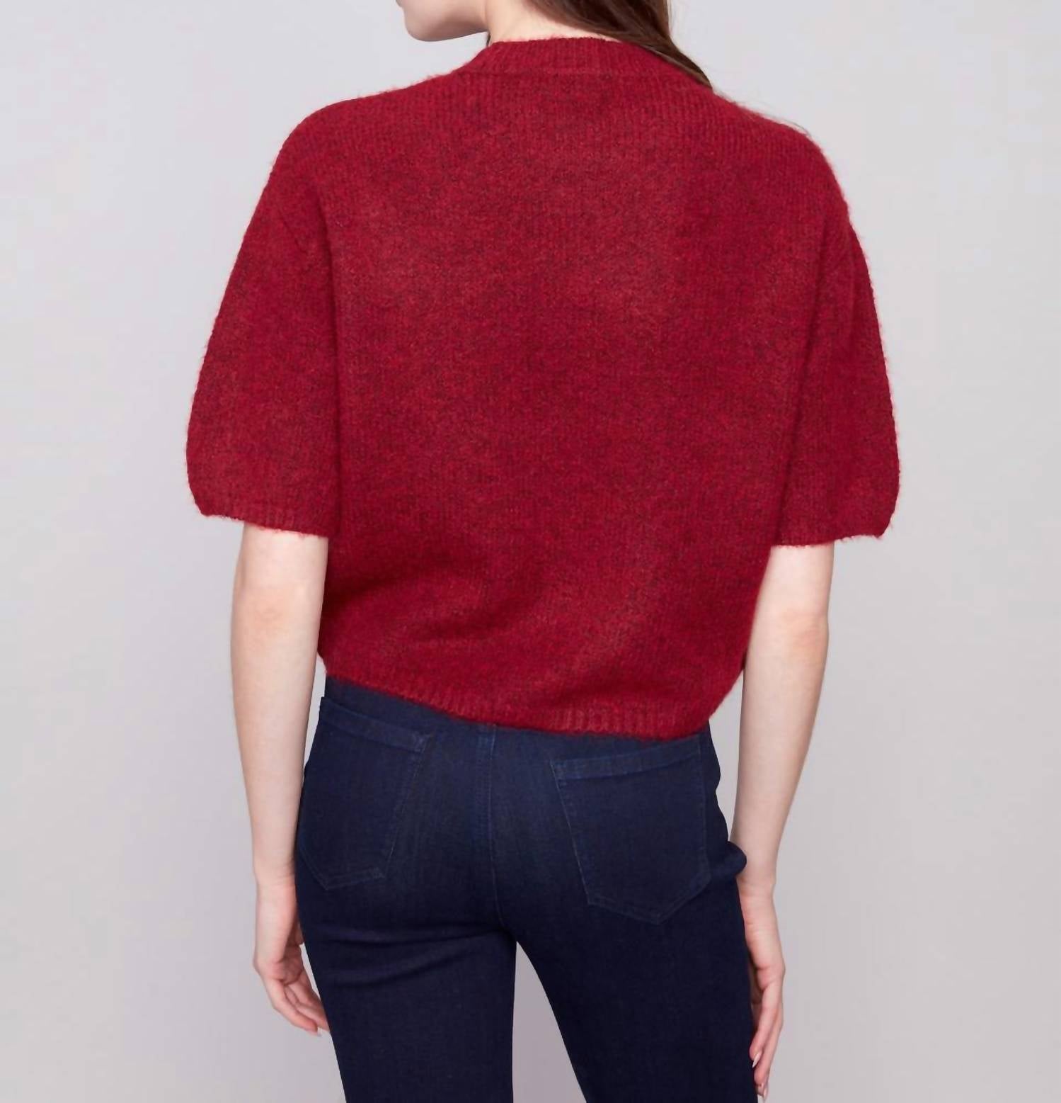 Charlie B - Elbow Sleeve Balloon Shape Sweater