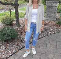 Dex - Long Sleeve Stripe Blouse