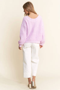 J.Nna - Cozy Cutie Cable Knit Ribbon Sweater