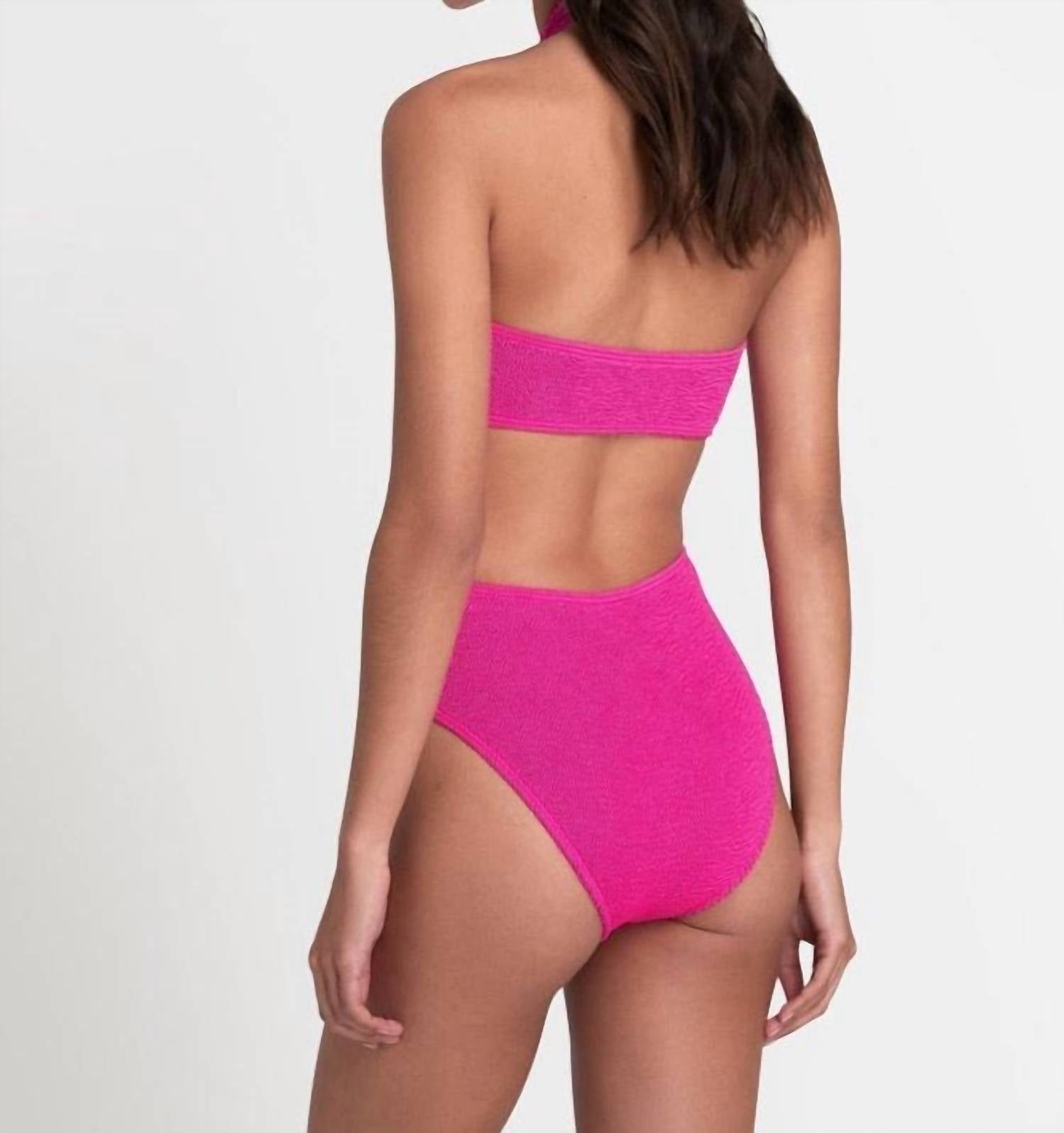 bond-eye Women's The Palmer Brief in bright pink - women's swimwear - detail view