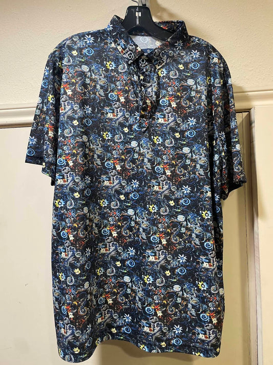 Luchiano Visconti - Leo Mosaic Floral Short Sleeve Polo