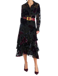 ALLISON NEW YORK CRAWFORD SKIRT in black floral 1 - women's skirt - detail view