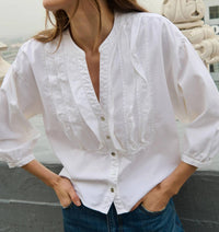 Nation LTD Amelia Ruffle Shirt in porcelain 1 - women's blouse - view 8