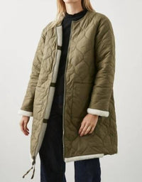 Rails Granger Reversible Sherpa Jacket in ivory olive mix - women's jacket - detail view