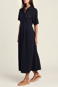 TROVATA Aster Dress in black handkerchief - women's dress - detail view