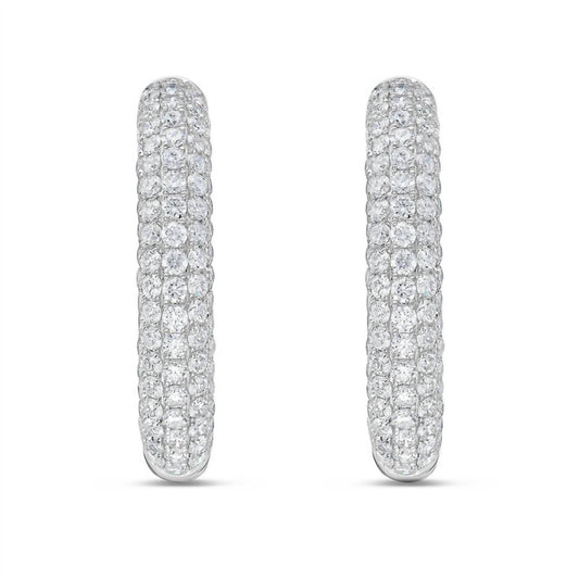 Diana M Jewels - 4.00 Cts Lab-grown Diamond Hoop Earrings