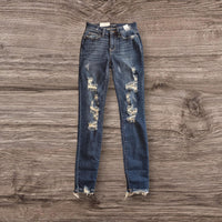 Judy Blue - Women's Skinny Fit Frayed Hem Jeans