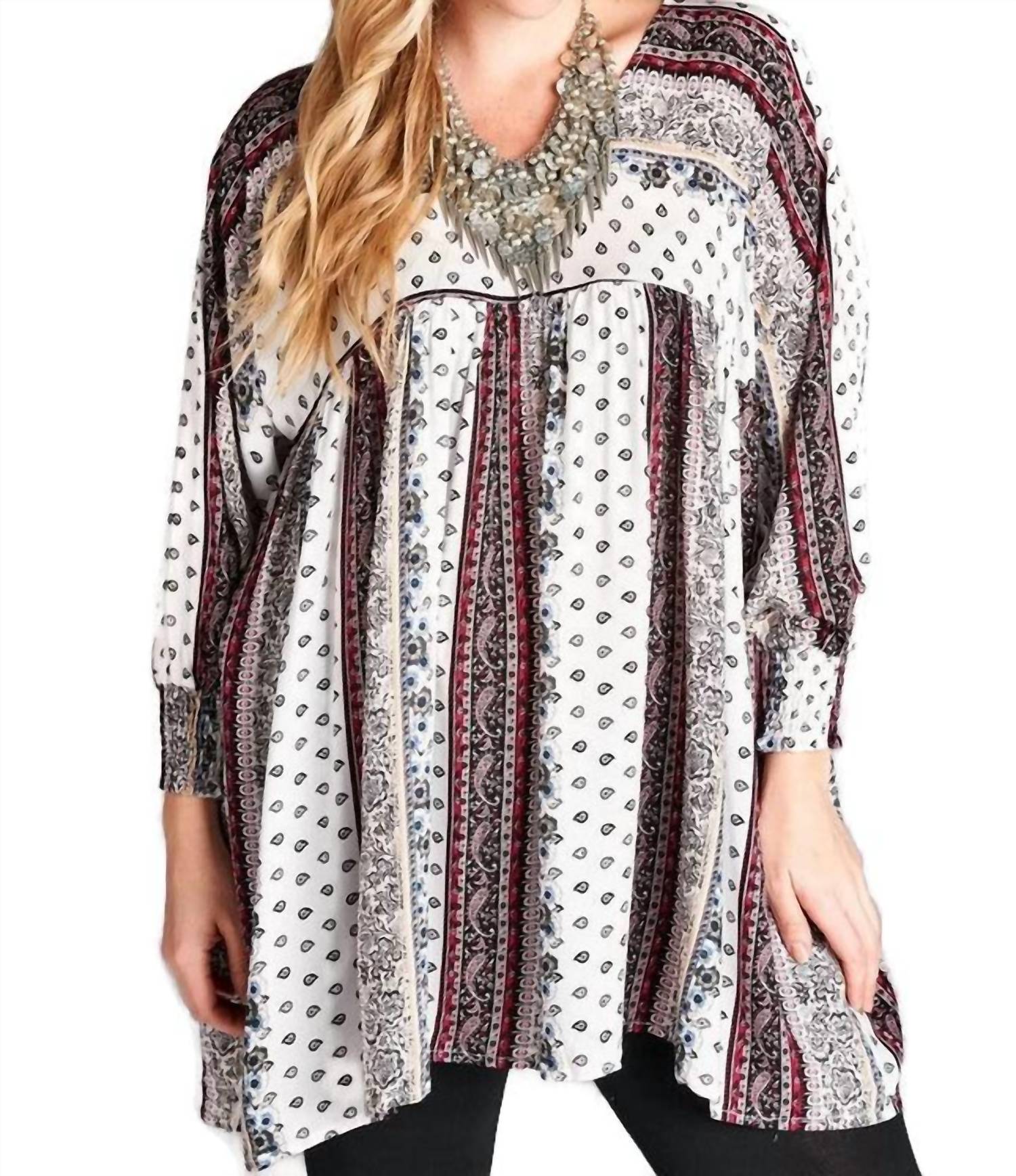 Velzera - Paisley Baby Doll Tunic