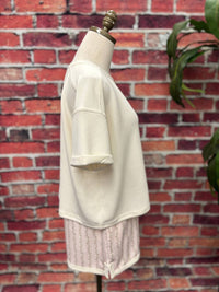 Simply Southern Women's Soft Knit Bow Tee in cream - women's t-shirt - alternate view