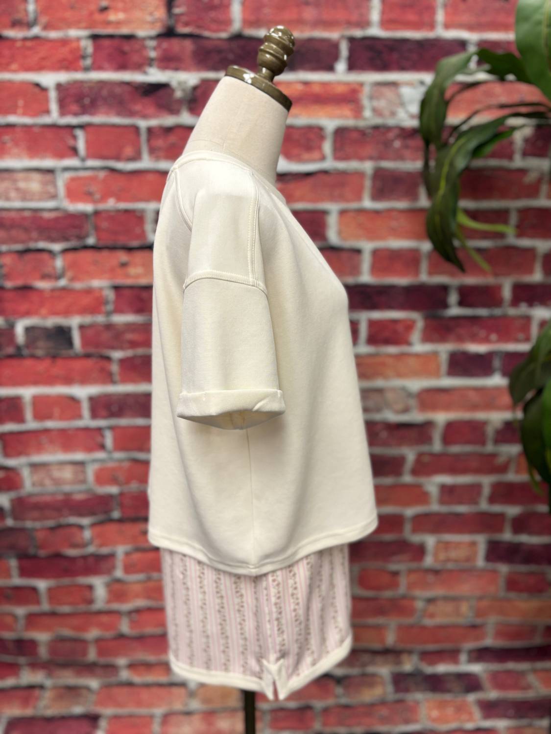 Simply Southern Women's Soft Knit Bow Tee in cream - women's t-shirt - alternate view