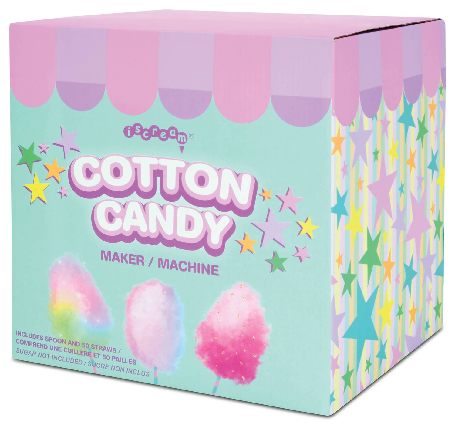 Iscream - Cotton Candy Maker with 50 Printed Straws
