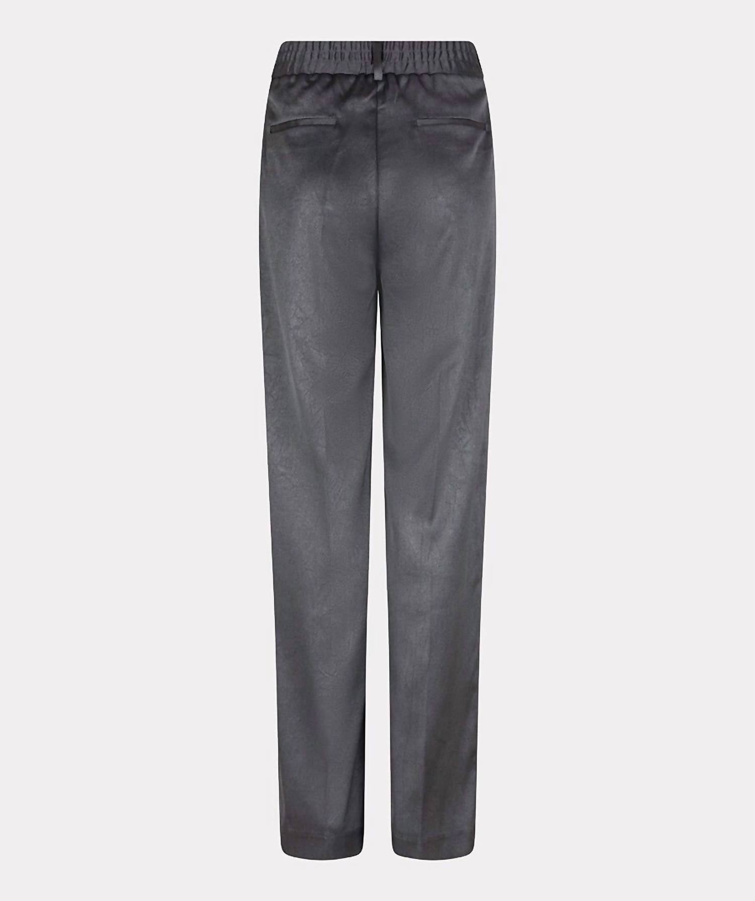 ESQUALO Shimmer Crinkle Trouser in grey - women's pants - view 4