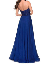 La Femme - Sparkle Lace Chiffon Gown