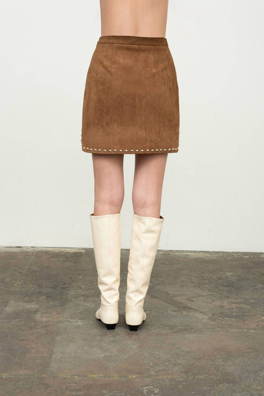 Moon River - Studded Suede Mini Skirt