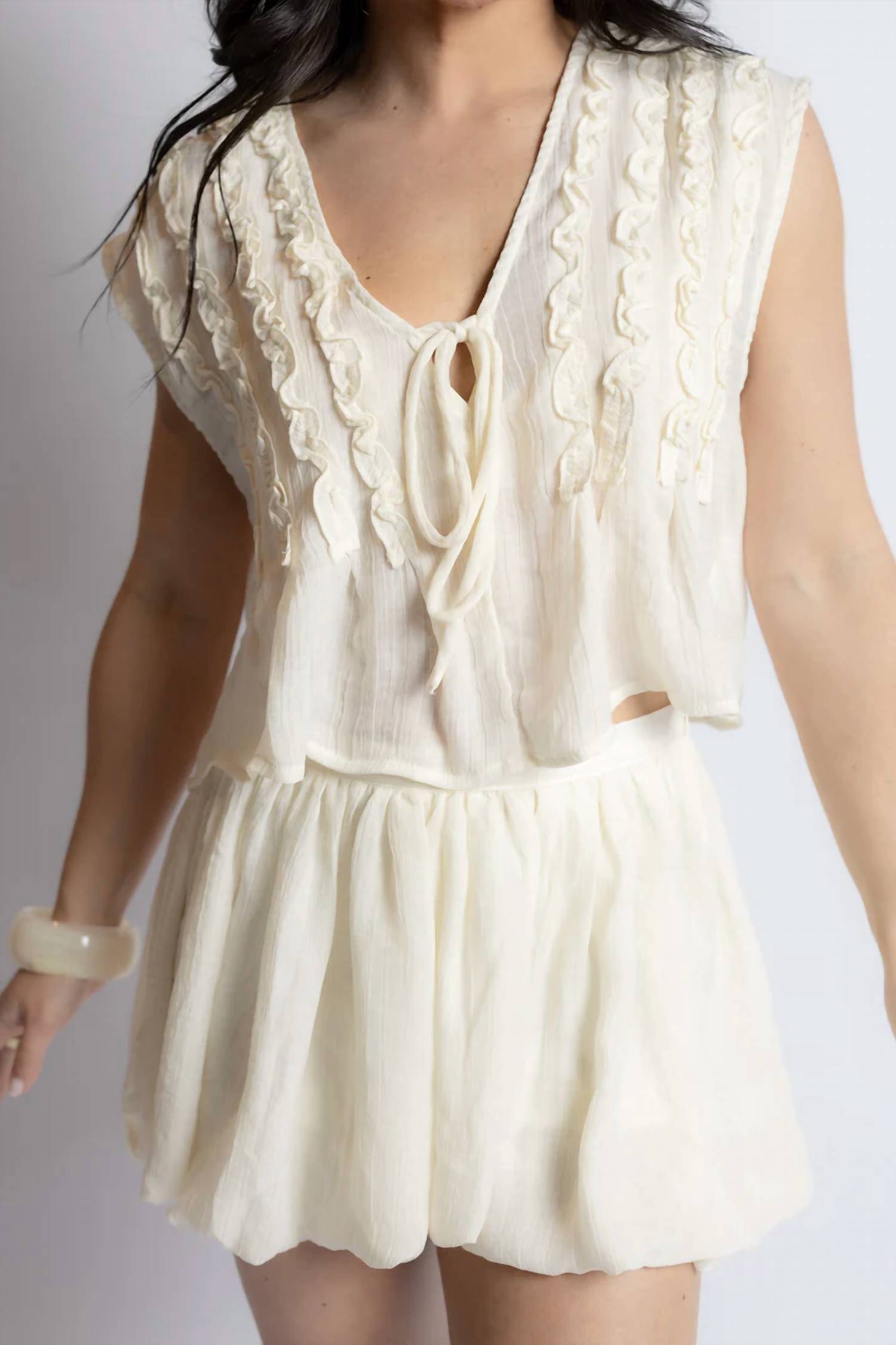 Sage The Label - Daydreamer V-neck Ruffle Top