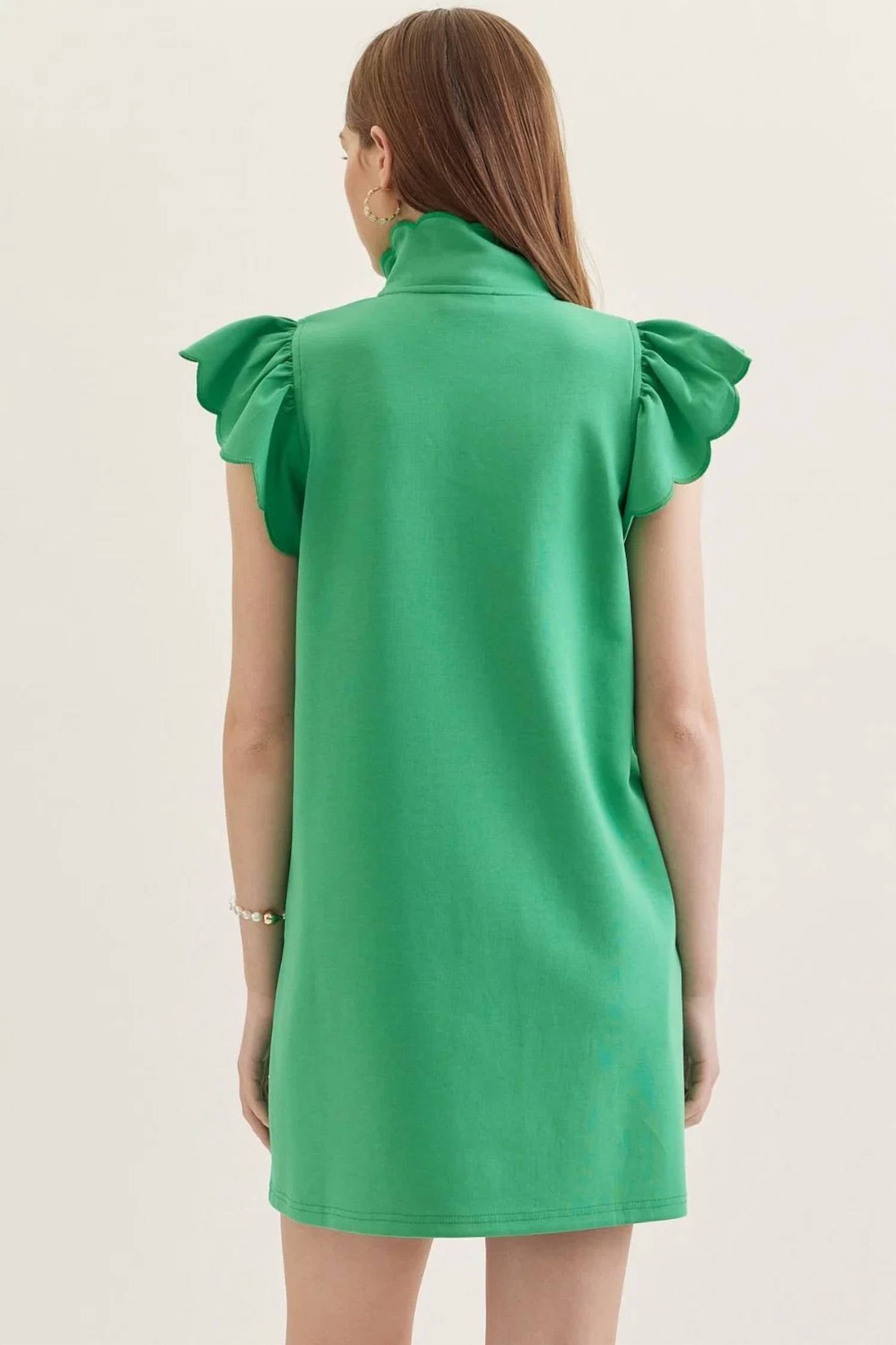 Entro - Scallop Flutter Sleeve Dress