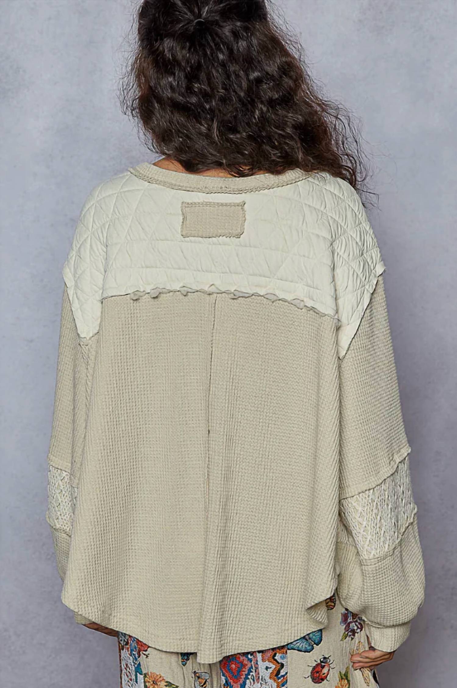 Pol - V-neck Balloon Sleeve Relaxed Fit Top