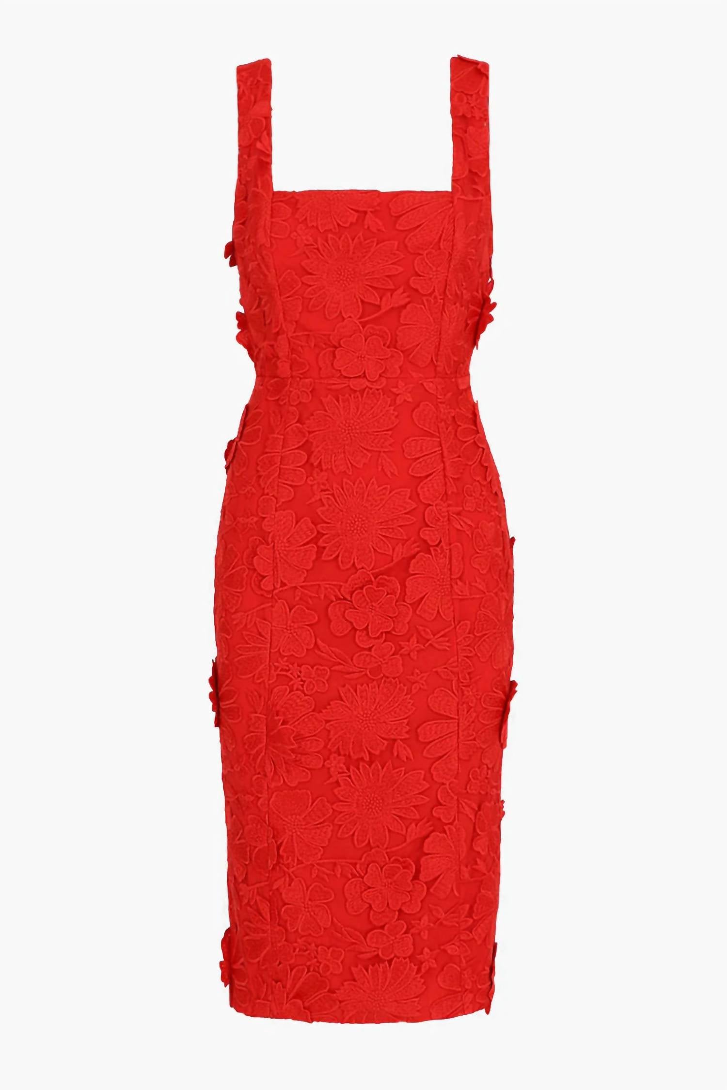 Adelyn Rae - Vonna Embroidered Flower Midi Dress
