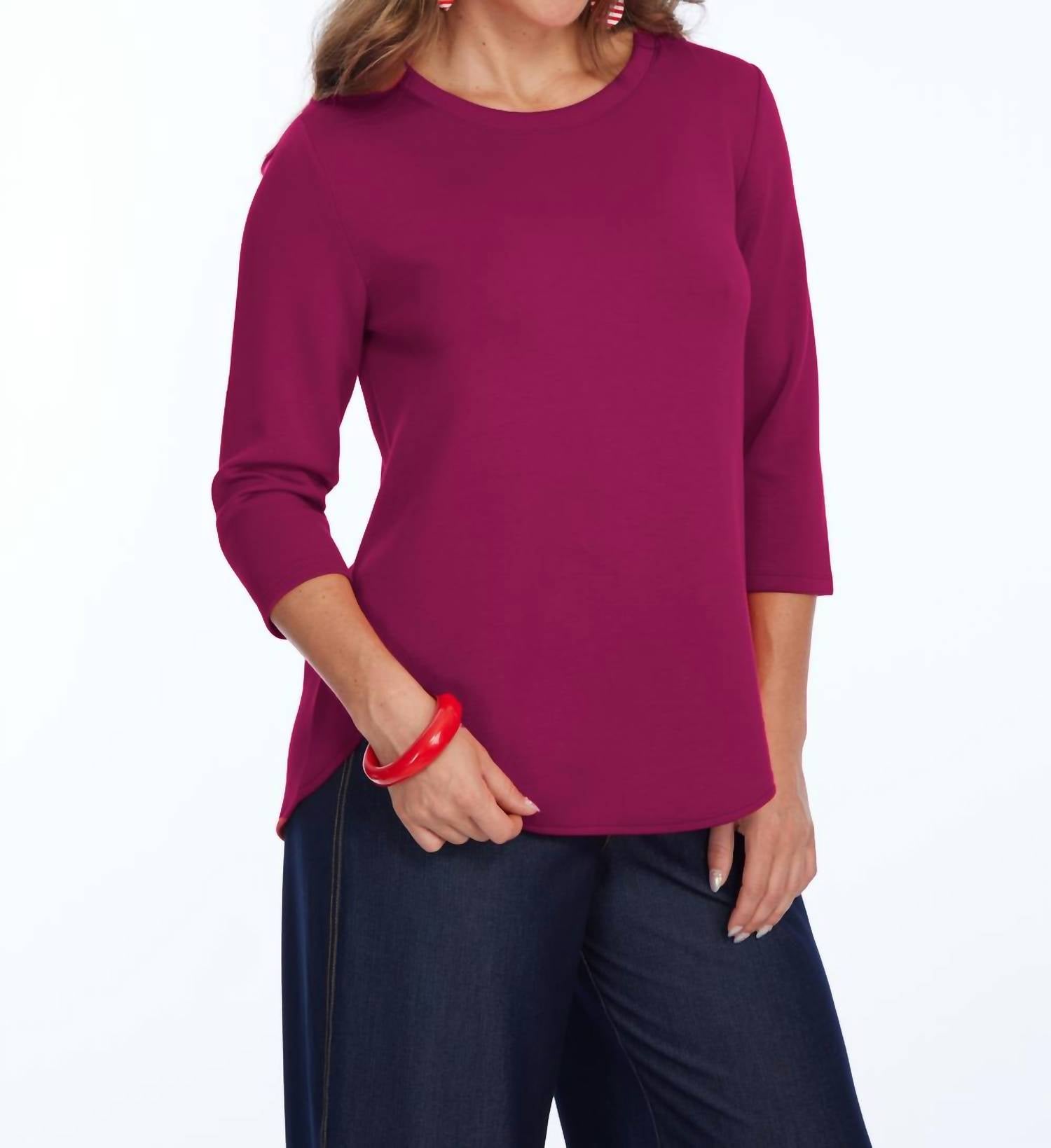 Lior - Zofi Top - 3/4 Ponte Knit Pullover